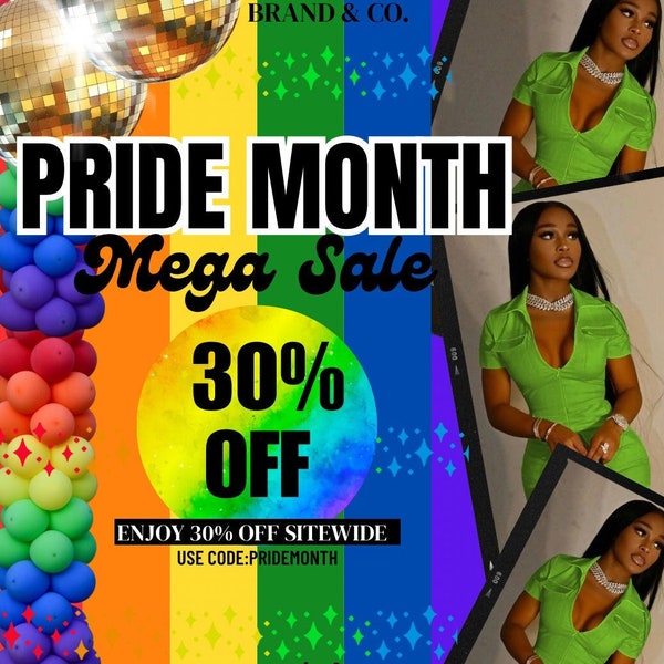 Editable LGBTQIA+ Flyer,Pride Month Sale Pre-Made Flyer Template, D.I.Y. Social Media Flyer, Canva Template, Hair Flyer...