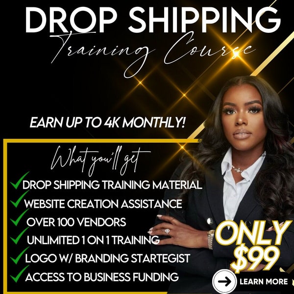 Drop shipping course editable template, business Template, Canva layer, Entrepreneur Flyer, Boss CEO template, DIY Design,Social Media Flyer