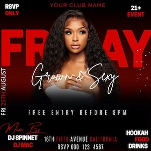 Editable Club Party Flyer Template: DIY Event Invite (Canva)