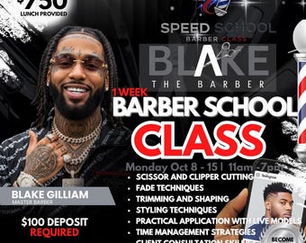 Editable Back to School Barber Flyer Template: Social Media Design (Canva, PDF, PNG, JPG)