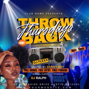 Club Flyer, DIY Flyer Template Design, Event Flyer, Party Invitation Flyer, HipHop Party Flyer, Adult Party Flyer, Rnb Flyer, Canva Design