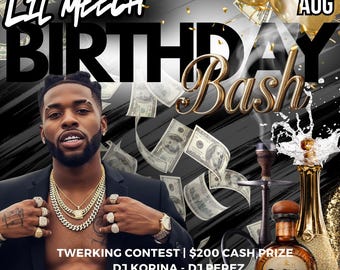 Man bday bash flyer,birthday edit,premade flyer,Canva flyer,ceo flyer,instagram flyer,birthday flyer,cheap birthday flyer,custom Canva flyer