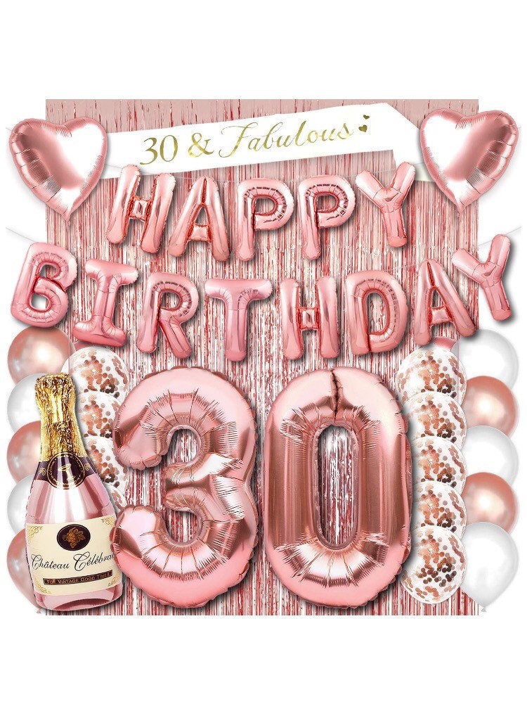 30th Birthday Party Decorations Rose Gold Supplies Big Set for | Etsy
