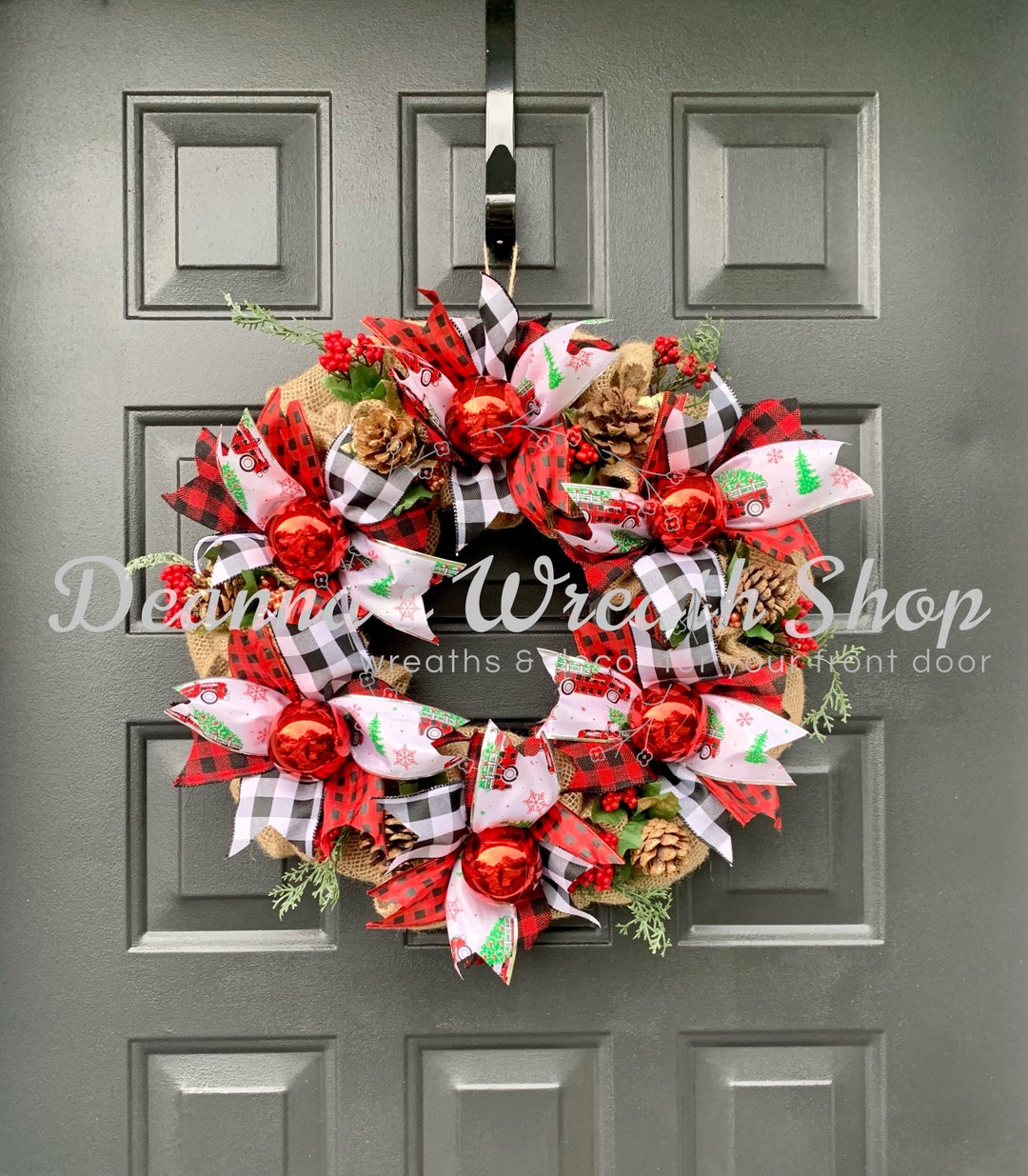 Classic Christmas Ribbon Wreath - Etsy