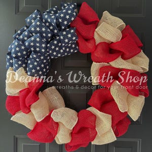 American Flag Wreath | Patriotic Wreath | Americana Wreath | Independence Day Wreath | Red White and Blue | Memorial Day Wreath | Veteran’s