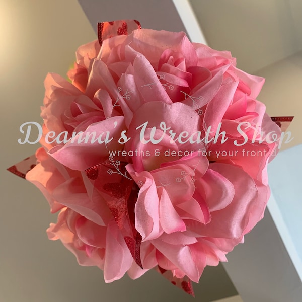 Rose Kissing Ball Etsy