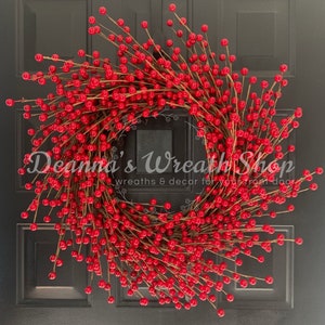 Red Berry Wreath | Year Round Wreath | Everyday Wreath | Christmas Berry Wreath | Winter Wreath