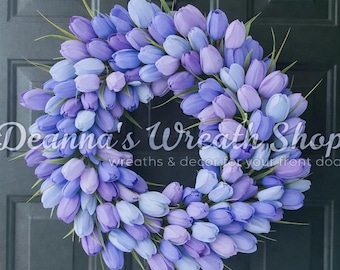 Tulip Wreath | Pink Tulip Wreath | Spring Floral Wreath | Mother’s Day Gift | Easter Wreath | White Tulip Wreath