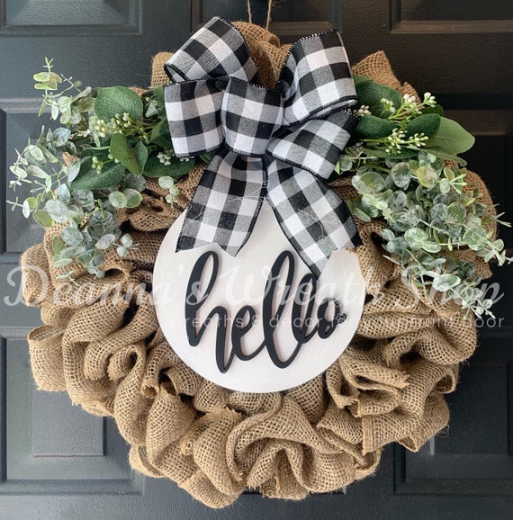Wreath front door hanger hotsell