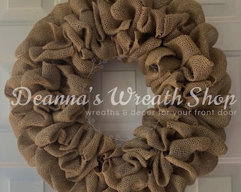 Natural Burlap Everyday Neutral Wreath | Burlap Wreath Base