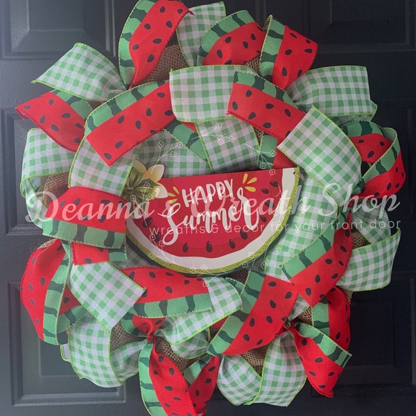 Watermelon Wreath | Summer Wreath | Housewarming Gift | Welcome Wreath | Welcome Watermelon Wreath