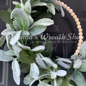 Everyday Lamb’s Ear Wood Bead Hoop Wreath