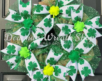 St. Patrick’s Day Green Shamrock Wreath