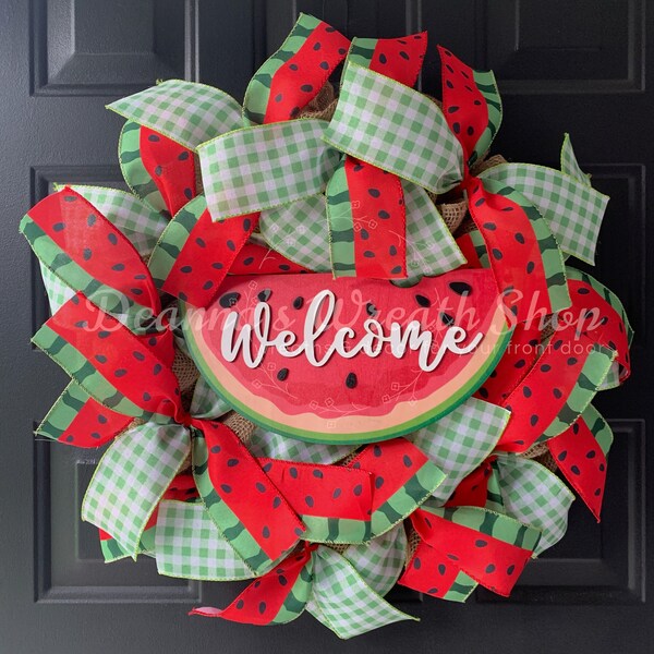 Watermelon Wreath | Summer Wreath | Housewarming Gift | Welcome Wreath | Welcome Watermelon Wreath