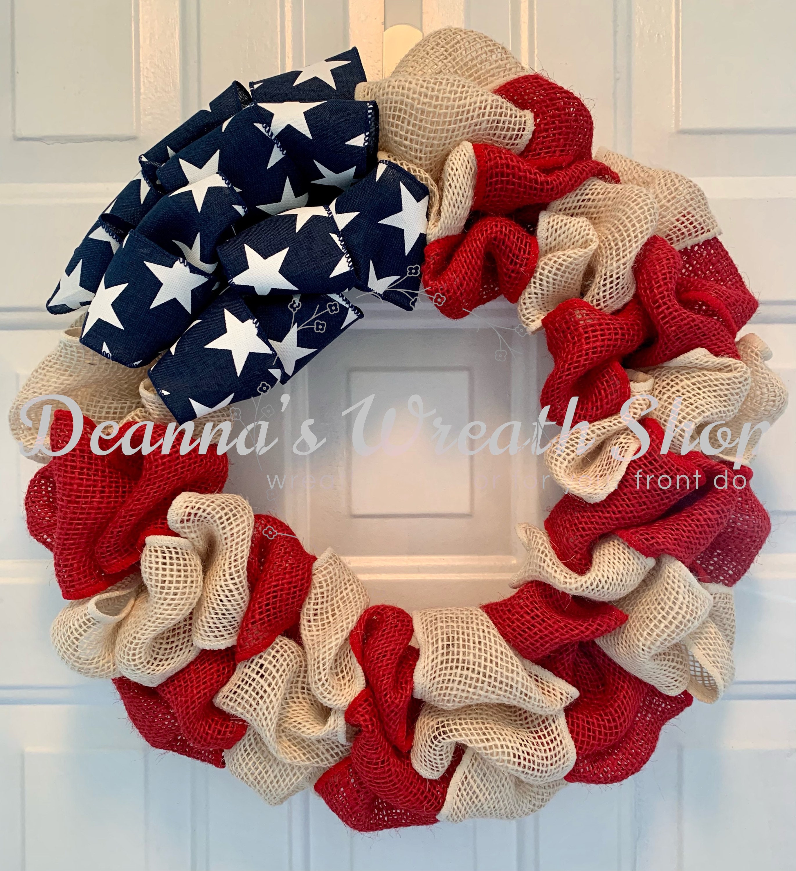 BESTSELLER American Flag Patriotic Burlap Wreath - Etsy