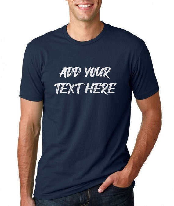 Custom Navy Blue T-Shirt – Add Your Own Text! Personalized Cotton Tee For Men & Women, Size 4XL