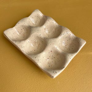 Porte-œufs En Céramique 12 Places - Blanc, Résistant à La Chaleur - Pour Comptoir Ou Réfrigérateur - 3