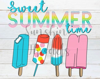Sweet Summer Time Popsicle PNG | Sublimation | Digital Download | Sublimation Download | Summer PNG