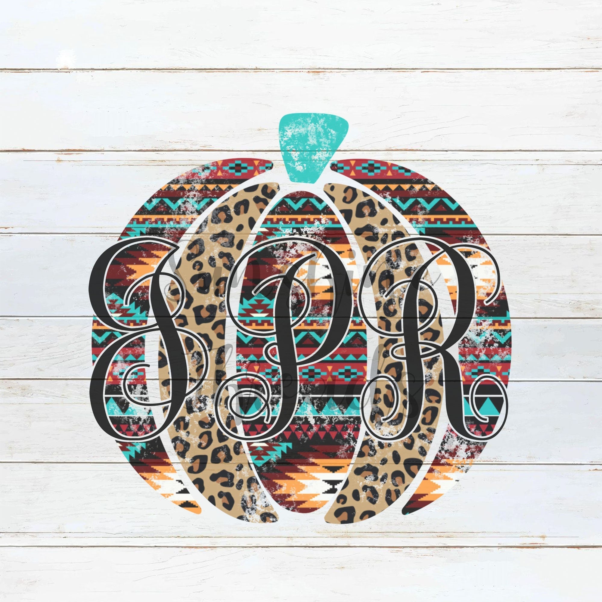Customized Monogram Aztec Leopard Print Pumpkin PNG | Digital Download ...