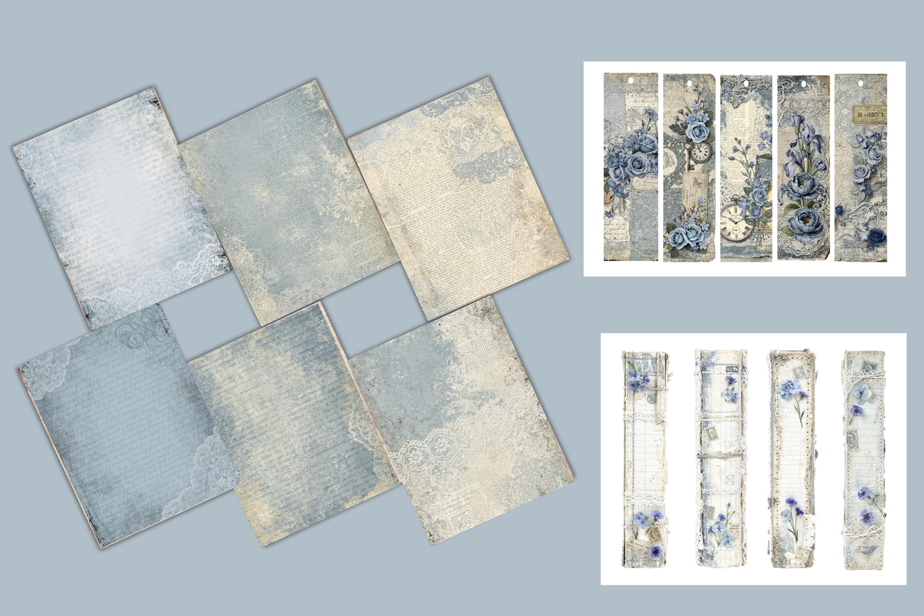 Shabby Chic Blue Junk Journal Printable 40 Pages PDF | Vintage Floral ...