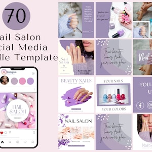 Euphoria Aesthetic Nail Technician Social Media Post,  Canva Editable Esthetician, Nail Care, Pedicure, Manicure Templates with FREE GIFT