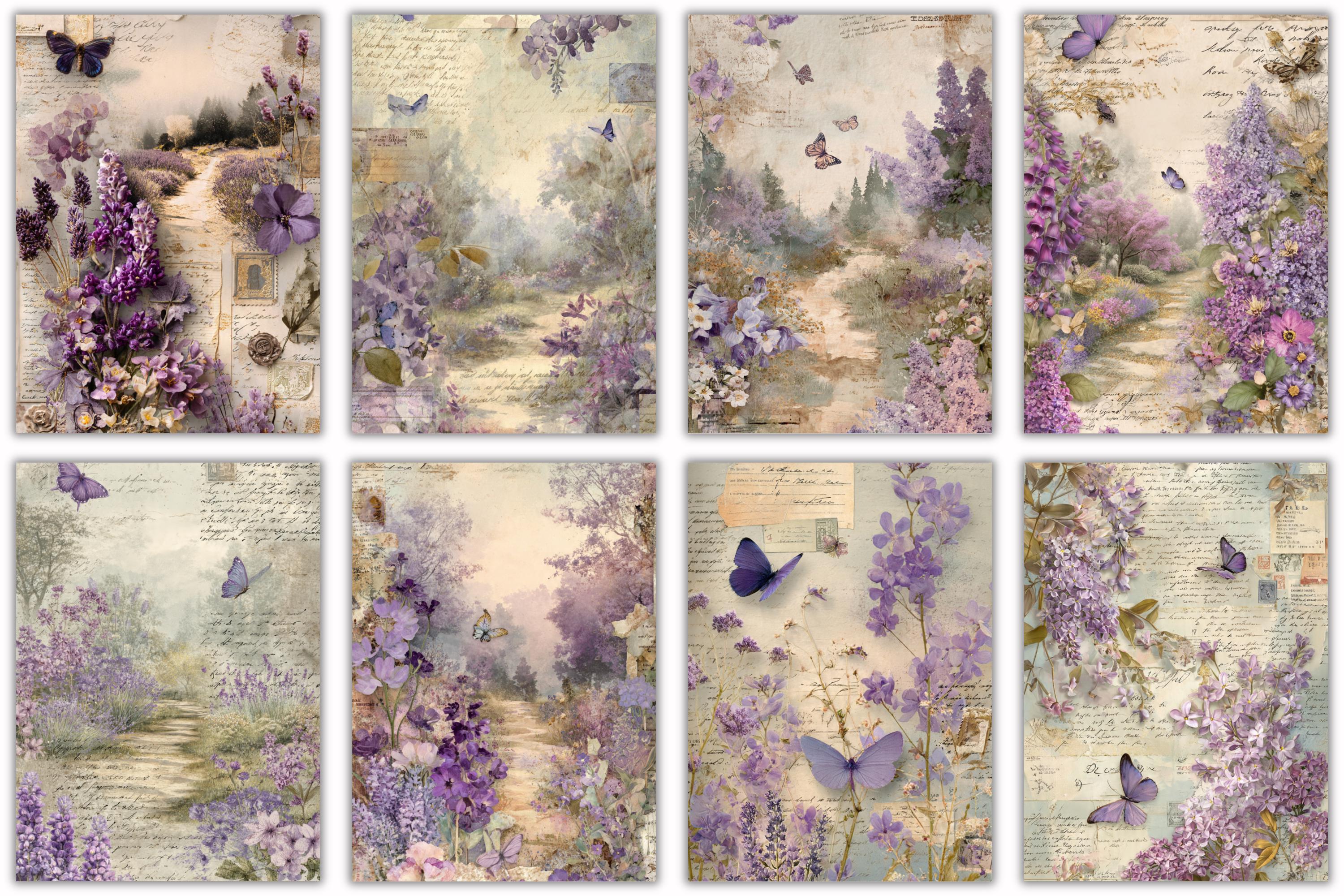Shabby Chic Digital Paper Bundle 55 Pages | Vintage Floral Junk Journal ...