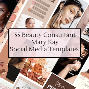 55 Mary Kay Beauty Consultant Canva-sjabloon, bewerkbare mockups voor sociale media Instagram, Facebook-verhaal en post