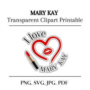 Printable Mary Kay Clipart with Transparent Background SVG, PNG, JPG Files Included, Instant Download