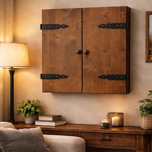 Luxury Solid Wood Dartboard Cabinet – Handmade Dart Board Wall Cabinet – Game Room Decor – Gift for Him