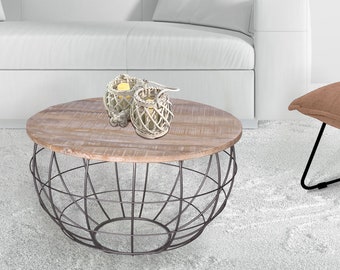 Coffee table ø 55 cm living room table round side table sustainable London metal wire frame grid