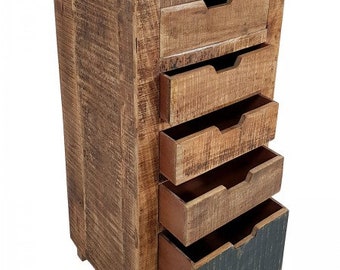 Drawer chest of drawers W 40 H 92 cm sideboard drawer tower sideboard California natural mango wood