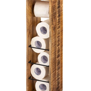 Toilet paper holder wooden 17 x 17 cm toilet paper holder toilet roll holder made of square solid mango wood