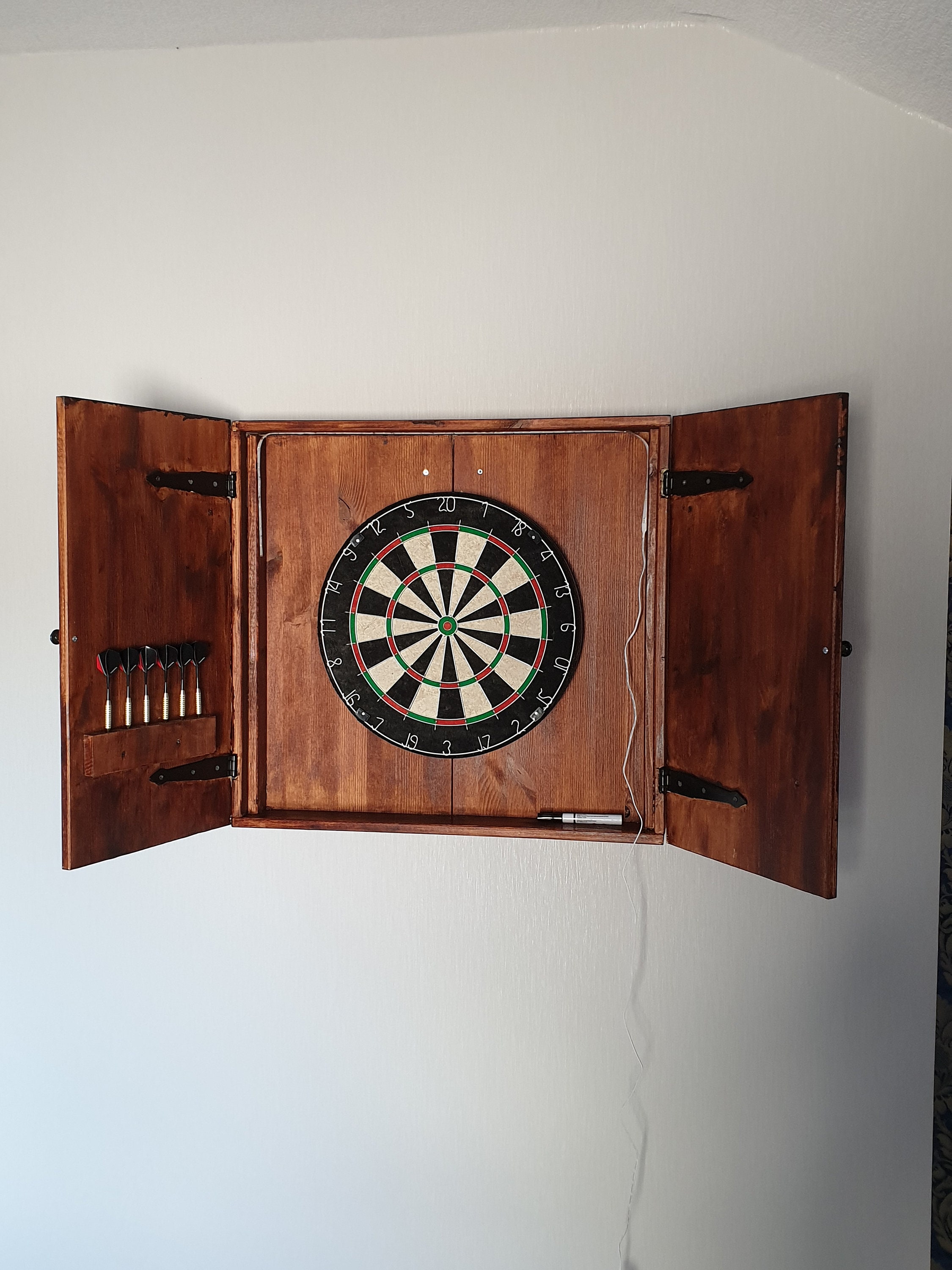 Dartschrank Dartboard Cabinet Komplettset | Etsy