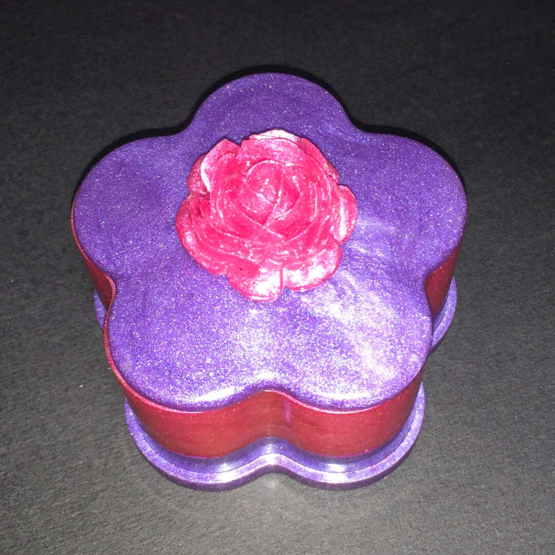 CUSTOM FLOWER BOX Beautiful Handmade Flower Jewelry Box Rose Cabochon