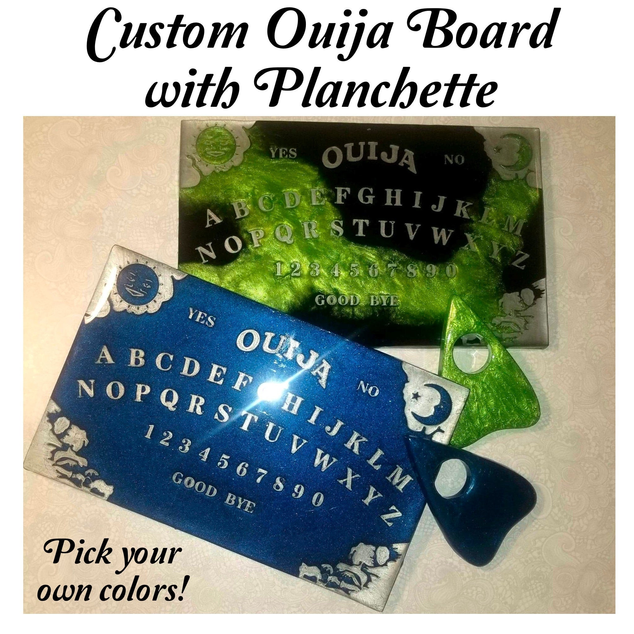 RESINWORLD 2 Pack Mini Ouija Board Shaker Resin Mold, Small Ouija