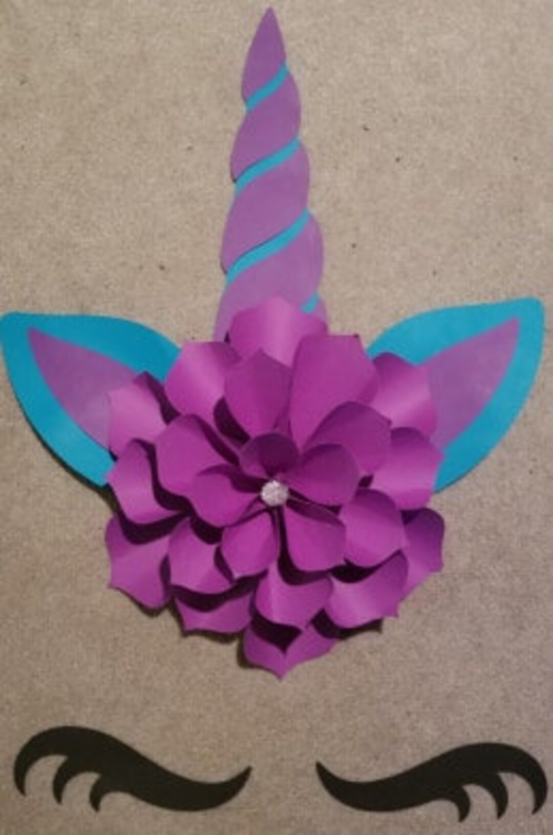 Medium Cardstock Flower Unicorn Wall Decoration Party Etsy UK