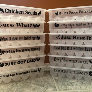 Egg Containers with Funny Sayings- Reusable Egg Carton