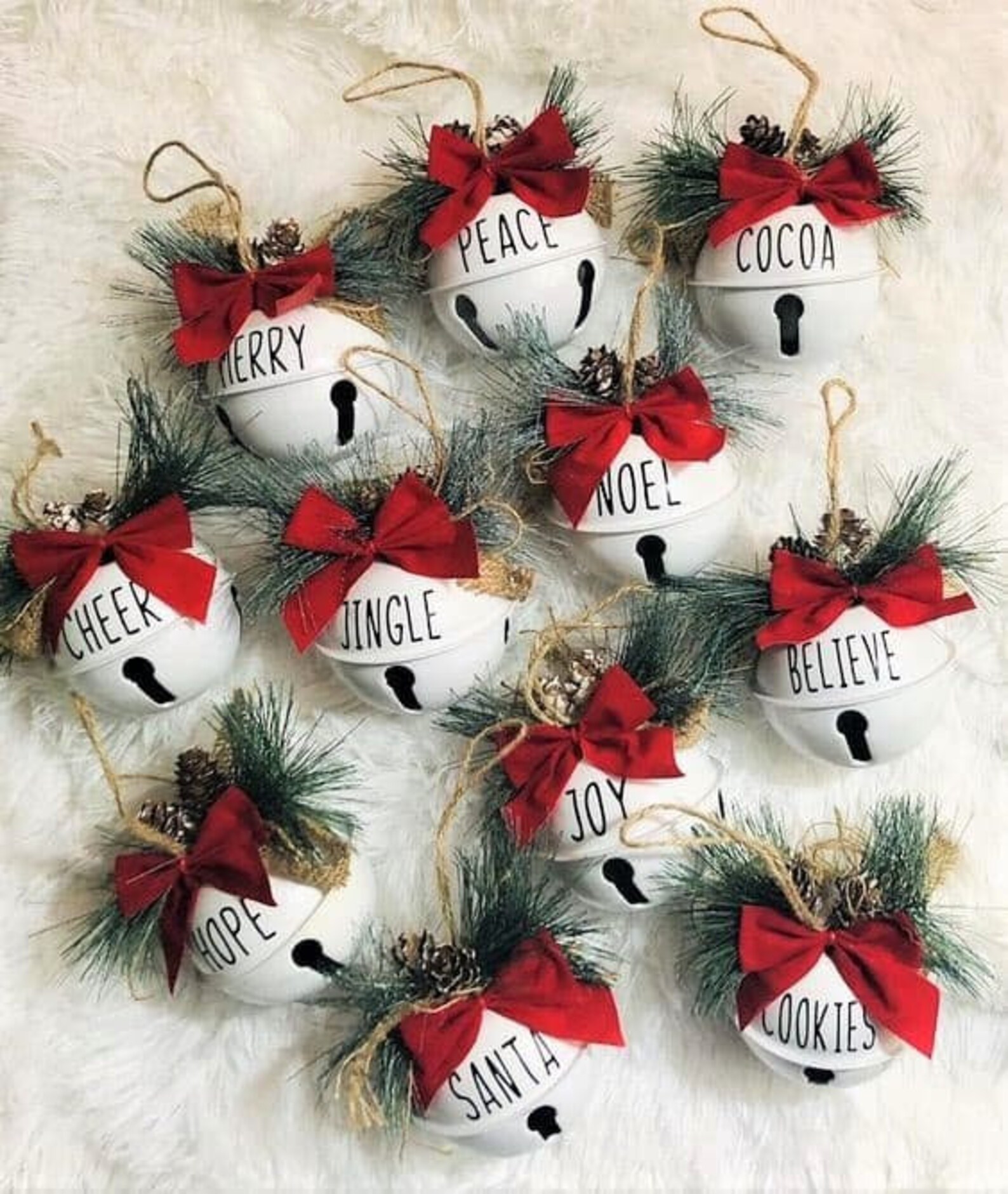 White Bell Ornament Christmas Name Bell Christmas Ornament Etsy Canada