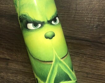 The Grinch  20oz Stainless Steel Tumbler with Slider Lid and Straw