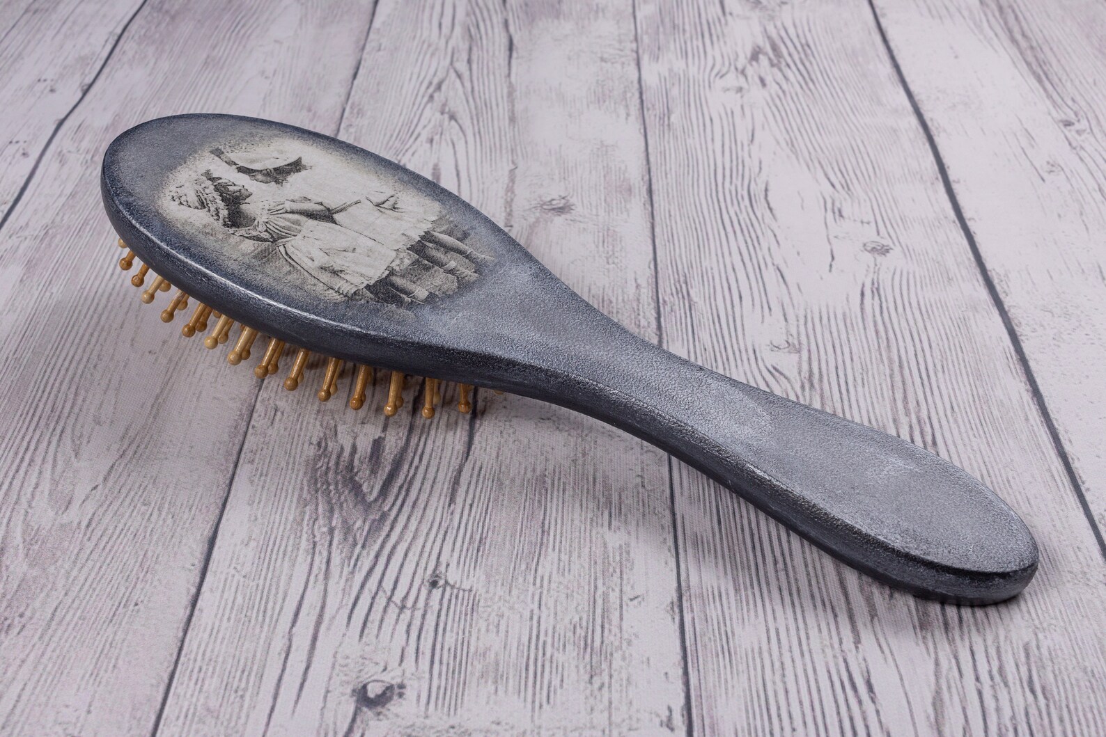 Vintage Hair Brush Wooden Hairbrush. Paddle Brush Hand Made Etsy