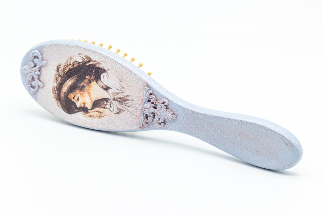 Handmade Wooden Hair Brush, Vintage Hairbrush. Wood Paddle Brush