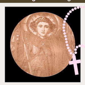 Engraved Archangel Michael Wooden Wall Hanging: Christian Home Decor