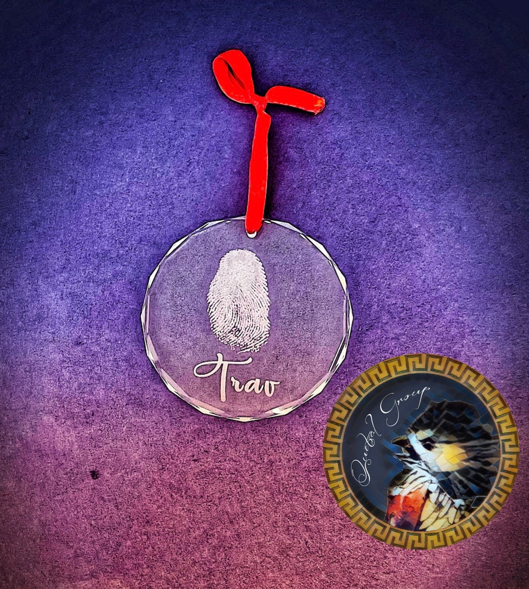 In Loving Memory Gift Memorial Ornament Sympathy Fingerprint Etsy