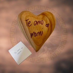 Comfort gifts, mom and daughter gifts, Personalized Wooden Heart, Olive Wood Heart, Handwritten heart, pocket hug, forget me not heart