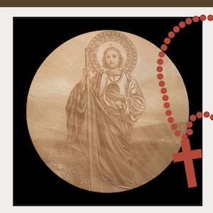 San Judas Tadeo wood-engraved, Apostle St Jude wooden board, Saint Jude canvas, St Jude Thaddeus, catholic,