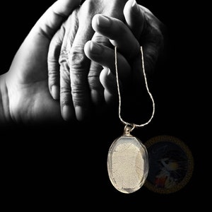 Personalized Fingerprint Memorial Pendant: Crystal Oval Charm