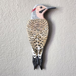 Northern Flicker - Wooden Wall Art, Handmade, Painted Bird on Wood, Woodpecker, Yellow Shafted Northern Flicker