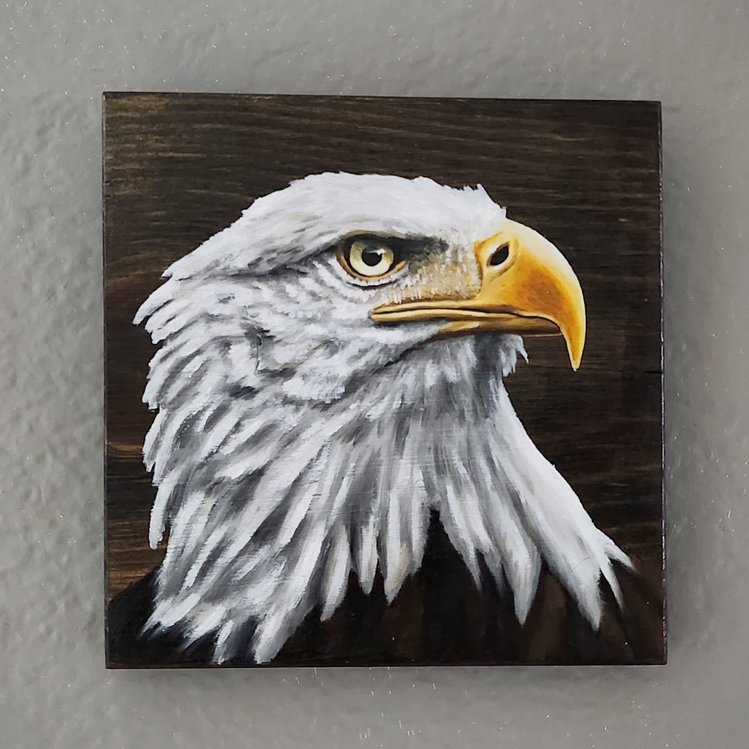 Bald Eagle Oil Painting on Reclaimed Wood, Eagle Wall Art - Etsy