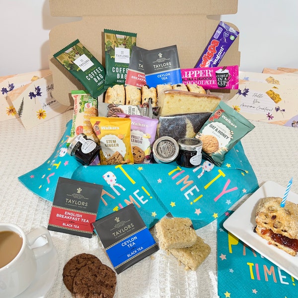 Birthday Afternoon Tea Hamper, Afternoon Tea Gift Box, Tea Hamper, Food Hamper, Birthday Gift For Him, Birthday Gift For Her, Friend, Family