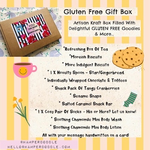 Gluten Free Food Hamper, Gluten Free Gift, Food Gift, Gluten Free Hamper Basket, Coeliac Friendly Hamper, Birthday, Get Well Soon, Thank You 1 Spoon 1 Socks